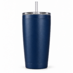 Mavzul Navy Insulated Coffee Tumbler with Clear Lid and Straw