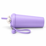 Mavzul Purple Puppy Insulated Coffee Tumbler with Straw and Wrist Strap