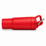 Mavzul Red Insulated Coffee Tumbler with Carry Handle and Straw